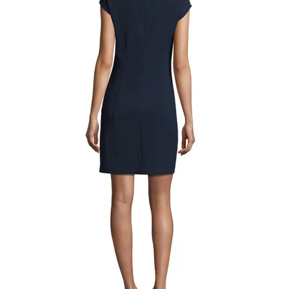 Theory Oxford Knit Sheath Dress Navy Blue Sz 4 - Picture 2 of 5